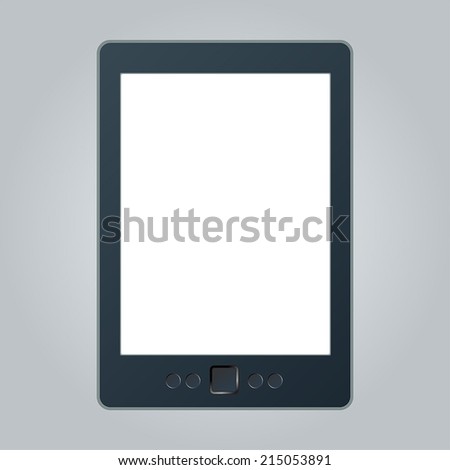 Vector illustration of a portable modern tablet pc e-book reader.