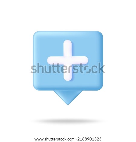 Speech bubble 3d icon message concept. Realistic speech bubble with dots for chat. Vector illustration message box