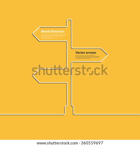 Creative linear direction arrow sign. The concept of choosing the direction of the road junction. Vector