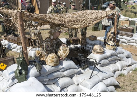 BORNE SULINOWO, POLAND - AUGUST 16: Military enthusiasts present at \