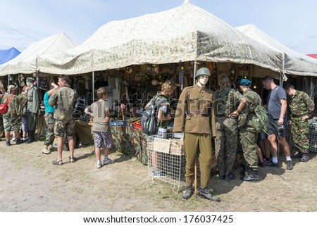 BORNE SULINOWO, POLAND - AUGUST 16: Military enthusiasts present at 