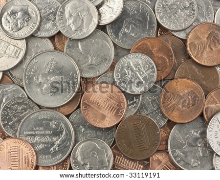 Quarters, Dimes, Nickels, And Pennies Stock Photo 33119191 : Shutterstock