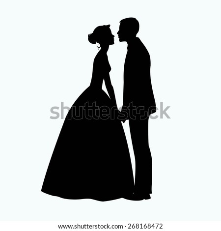 Bride And Groom Silhouette - Illustration - 268168472 : Shutterstock