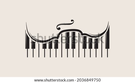 Piano and violin design element. Classic music icon. Vector illustration