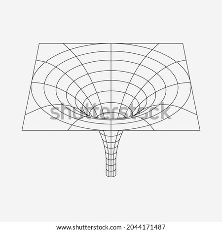 Black hole wireframe geometric shape. Line design, editable strokes. Vector illustration, EPS 10 Imagine de stoc © 
