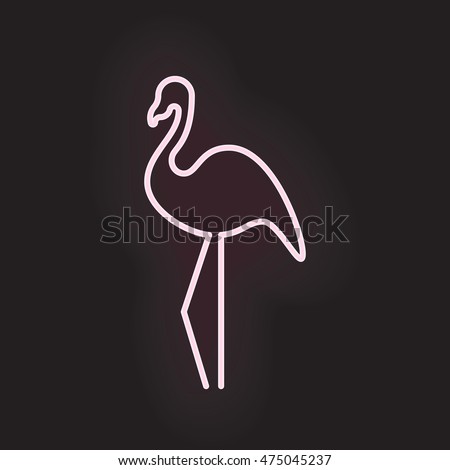 Flamingo neon light. Vector illustration EPS 10