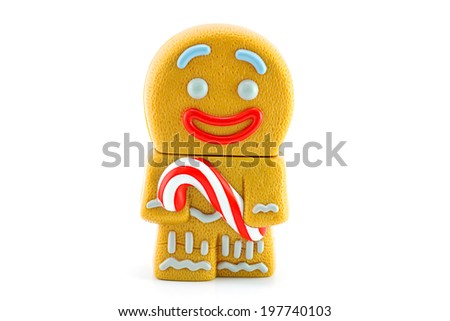 BANGKOK, THAILAND - June 5, 2014 : Gingerbread Man character form the Shrek movie. There are toy sold as part of McDonald\'s Happy meal.