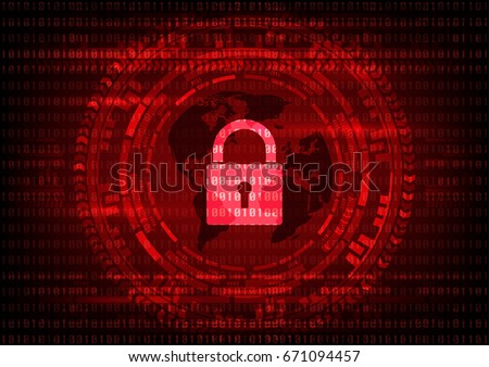 Malware Ransomware virus encrypted files and show key lock with world map on binary code and gear background. Vector illustration cybercrime and cyber security concept.