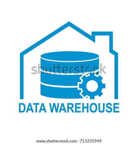 Data warehouse icon logo design. Vector illustration 