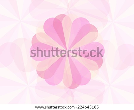Abstract flower pink geometrical background. vector