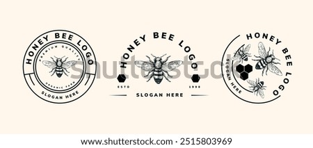 honey bee logo template design 