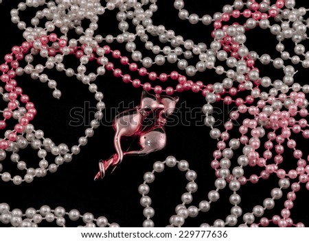 beautiful red necklace on white background beautiful creamy necklace on white background