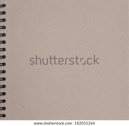 Spiral bound cardboard notebook cover background