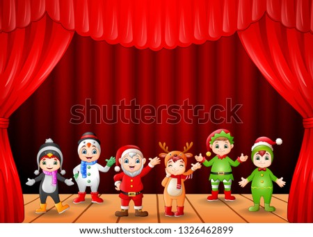 Group of children performing on stage