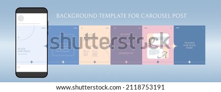 Editable template for carousel post in social network
