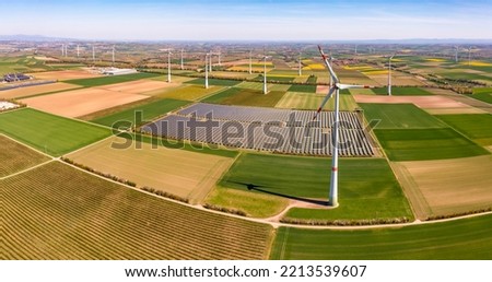 Similar – Image, Stock Photo huge wind turbine from frog perspective in front of blue sky