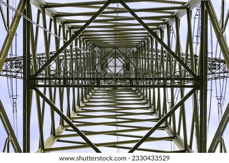 Image, Stock Photo Symmetry | High voltage line