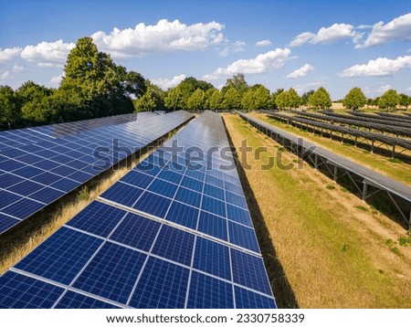 Similar – Image, Stock Photo PV open space plant , photovoltaic open space plant in front of cloudless sky, PV modules