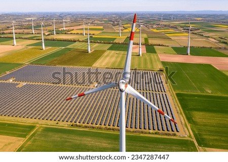 Similar – Image, Stock Photo PV open space plant , photovoltaic open space plant in front of cloudless sky, PV modules