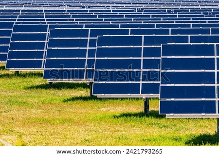 Similar – Image, Stock Photo PV open space plant , photovoltaic open space plant in front of cloudless sky, PV modules