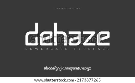 dehaze, clean modern strong and bold  typeface lowercase alphabet. vector font.