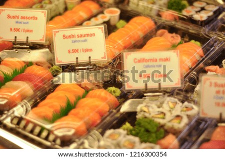 Similar – Image, Stock Photo Fresh fish packed behind cling film