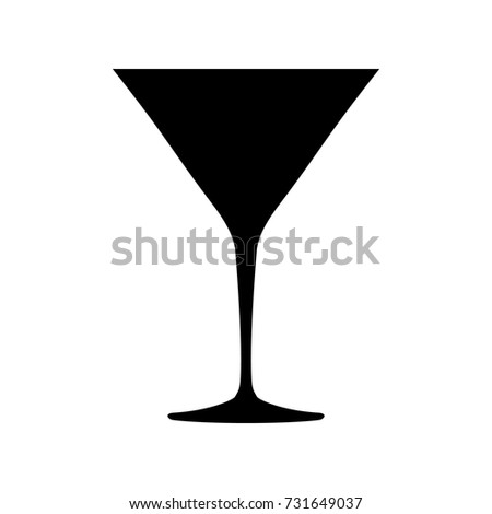 Martini glass silhouette isolated on white background