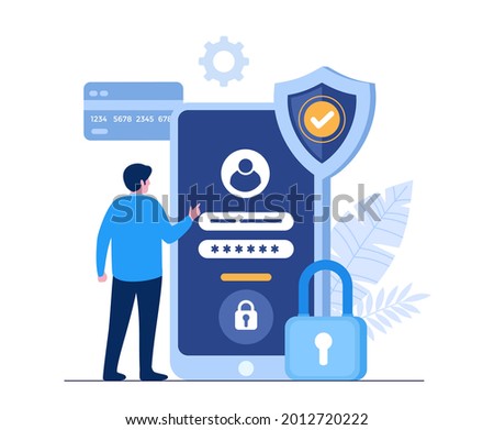 Personal data security, cyber data security online concept illustration, internet security or information privacy. flat vector illustration banner and protection