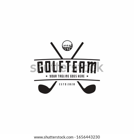 Golf Logo design, vintage retro crossed stick golf badge label logo design