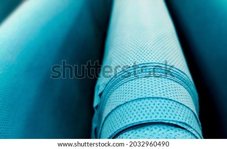 Green Wrapping Sheet Or Drape Sheet Using For Wrap Medical Surgical Device Container. Selective Focus ストックフォト © 
