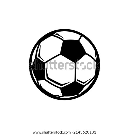 Soccer ball icon. Soccer ball black symbol is isolated on a white background. Classical soccer ball. Vector icon.