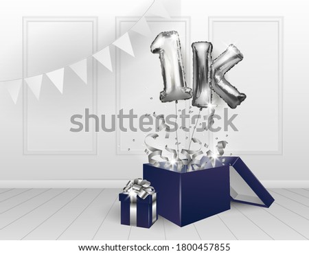 Similar – Image, Stock Photo Silver Number Balloons 1K