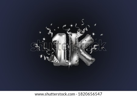 Similar – Image, Stock Photo Silver Number Balloons 1K