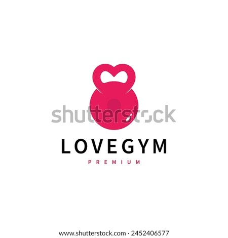 gym fitness vector logo design combine with love icon and barbell  2