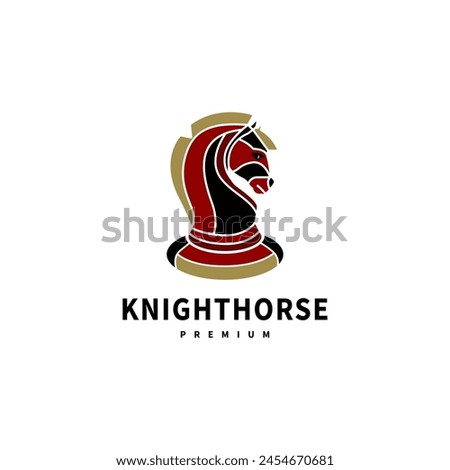 Knight Horse chess silhouette logo design 2