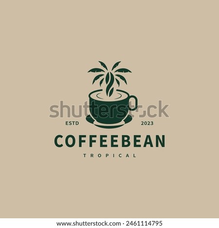 Similar – Image, Stock Photo Coffee cup and palm tree at the open window