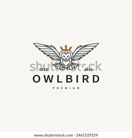 Owl bird vintage logo design illustration 2 