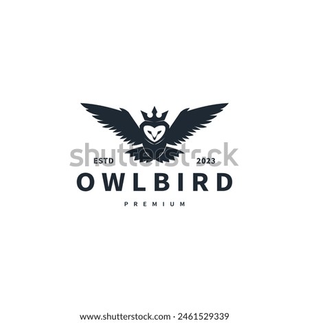 Owl bird vintage logo design illustration 