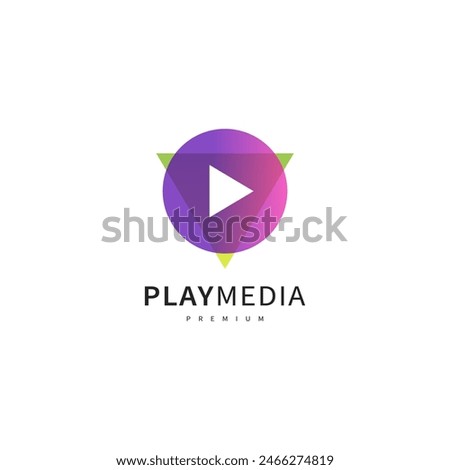 play media, media logo design illustration 4