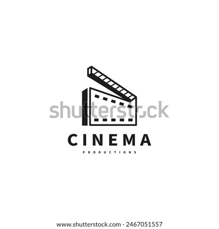 clapperboard for cinema productions logo design illustration 