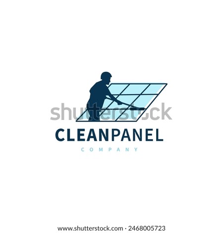 solar panel cleaning service logo design illustration 2 