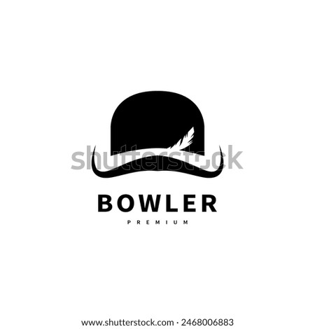 Black bowler hat icon logo design illustration 2