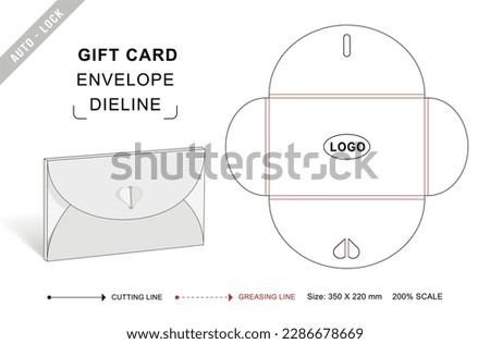 Gift card envelope die cut template	