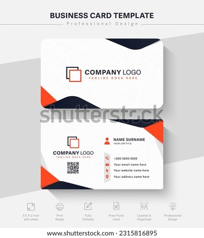 business card design or double sided business card template modern and clean style