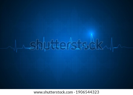 medical and healthcare with heart beat technology abstract technology background.