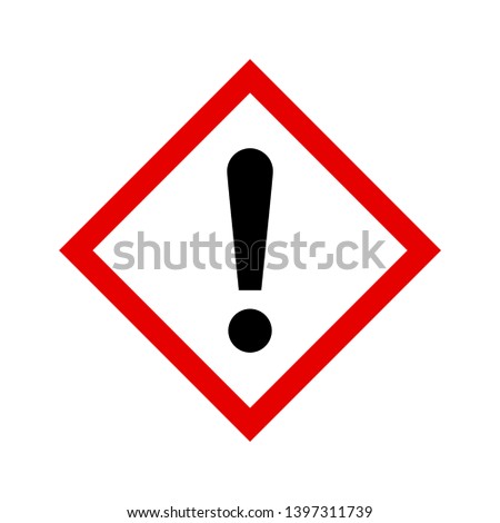 Vector high quality illustration of the danger symbol black exclamation point inside a red rhombus - danger concept pictogram representation