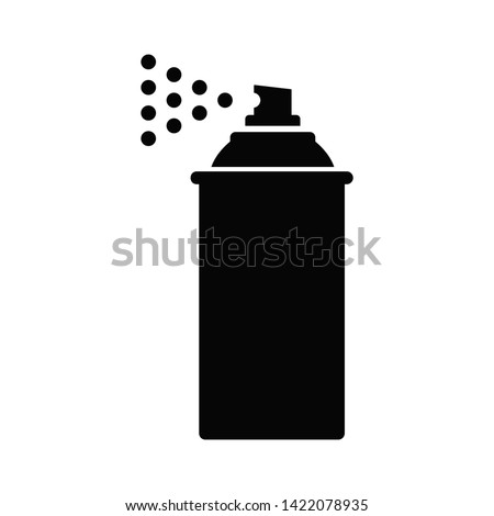 Spray can silhouette black icon. Vector illustration of spray can symbol isolated on white background