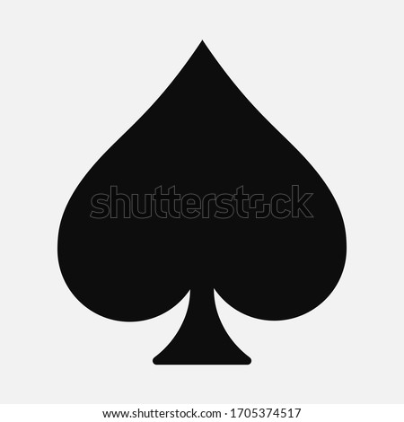 Vector high quality illustration of the french playing cards suit of Spade black symbol isolated on white background - Suits of Spades graphic representation
