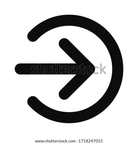Access icon vector flat style illustration isolated on white background - Arrow entering a circle illustration