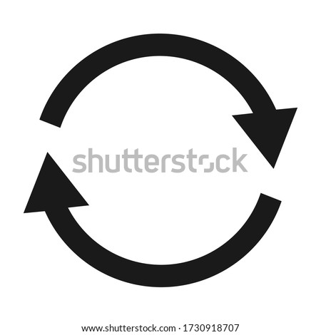 Clockwise high quality loop icon. Vector illustration of two round arrows symbol isolated on white background
